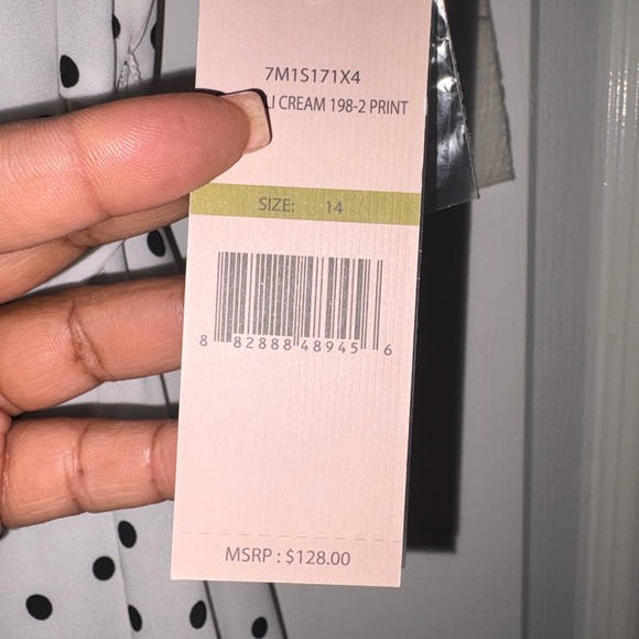 Nanette Lepore White Midi Dress with Black Polka Dots - Picture 5 of 5